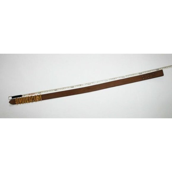 Moschino Brown Leather and Gold Buckle Belt main image 7
